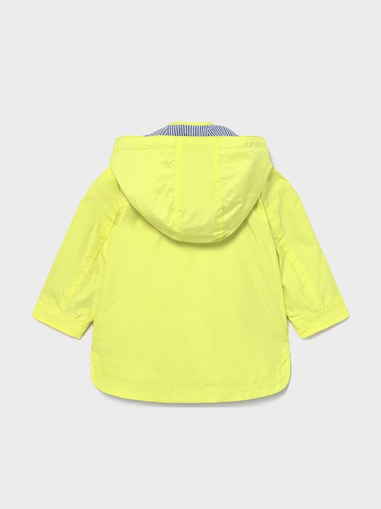 Kinder Sportjacke Lang Winddicht mit Kapuze Gelb