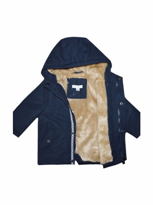 Kids' Casual Jacket Short with Hood Navy Blue