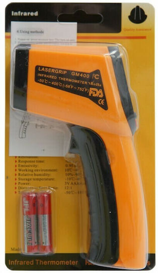 Infrared Thermometer for Temperatures from -50°C to 400°C with Distance to Target Ratio 12:1