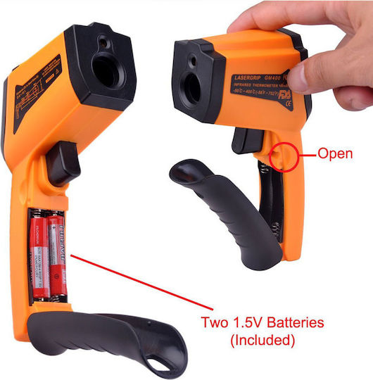 Infrared Thermometer for Temperatures from -50°C to 400°C with Distance to Target Ratio 12:1