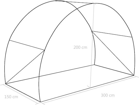 vidaXL 45748 Greenhouse Tunnel with Metal Frame 1.5x3x2m