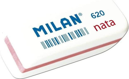 Milan Eraser for Pencil and Pen Nata 620 1pcs White