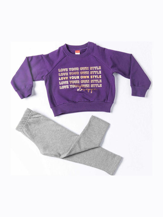 Kinder-Set mit Leggings Winter 2Stück Lila