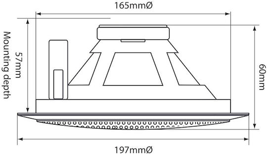Adastra AD-EC56V Παθητικό Ηχείο Οροφής 6W (Τεμάχιο) Λευκό