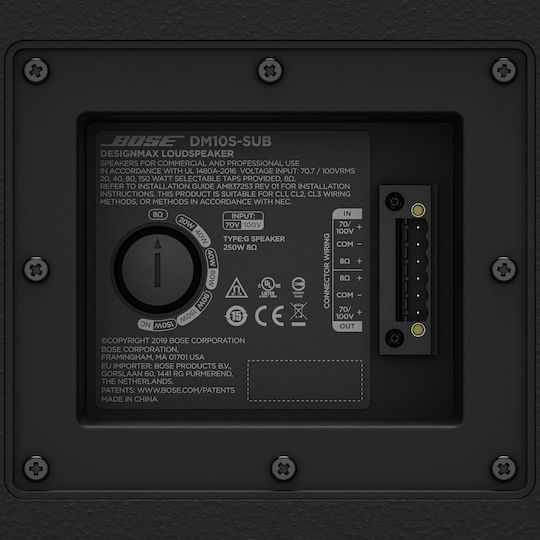 Bose DesignMax DM10S-SUB Παθητικό Επιτοίχιο Ηχείο 250W (Τεμάχιο) Μαύρο