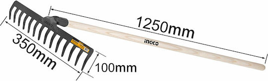 Ingco HGRH0204 Bow Rake with Handle Steel