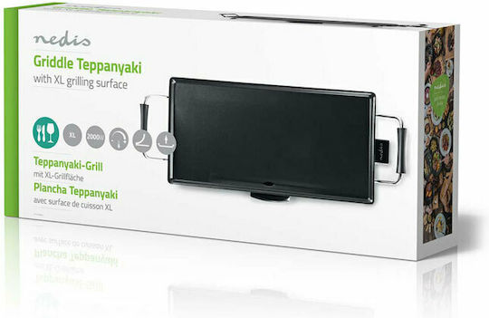 Nedis Teppanyaki Grilling Plate with Adjustable Thermostat 2000W 47.5x26.5cm.