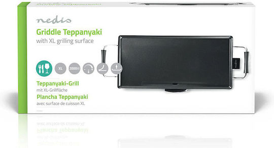Nedis Teppanyaki Grilling Plate with Adjustable Thermostat 2000W 47.5x26.5cm.