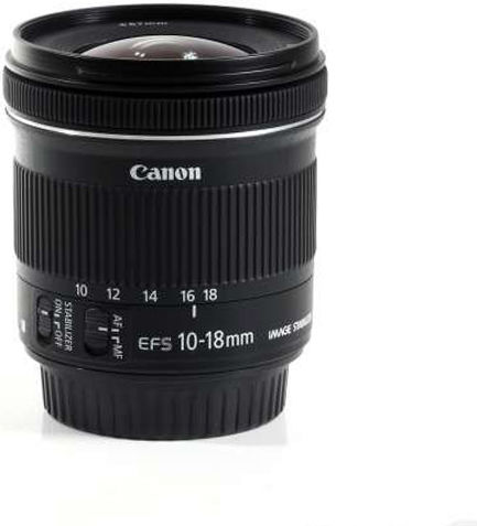 Canon Crop Obiectiv Foto EF-S 10-18mm f/4.5-5.6 IS STM Zoom cu unghi larg pentru Montura Canon EF-S Black