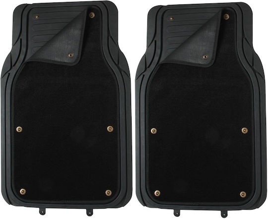 Carman Front Mats Universal Tray Type 2pcs from Rubber Black