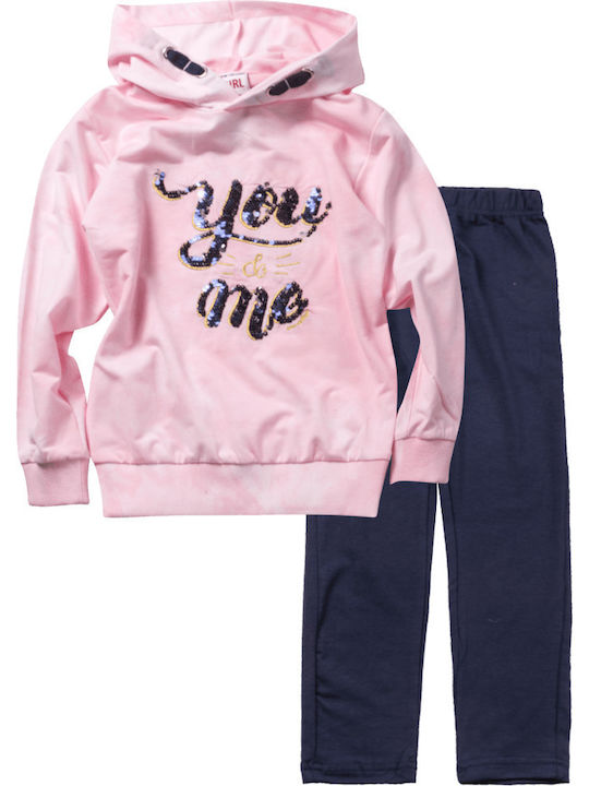 New College Kids Set with Leggings Winter 2pcs Pink