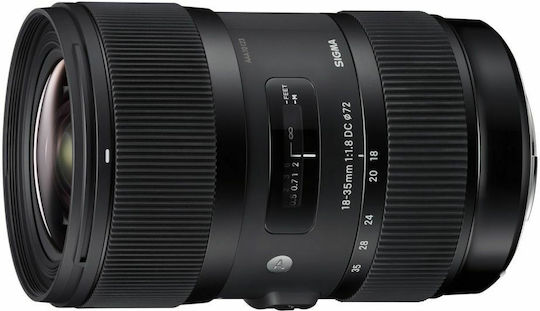 Sigma Crop Obiectiv Foto 18-35mm F1.8 DC HSM Zoom cu unghi larg pentru Montura Canon EF Black