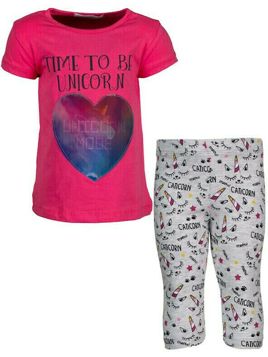 Kids' Set with Leggings Summer 2pcs Fuchsia