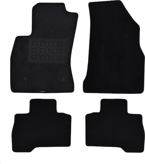 Cik Set of Front and Rear Mats 4pcs for Fiat Qubo + 5D III Black