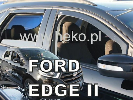 Heko Σετ Ανεμοθραύστες Αυτοκινήτου Μπροστινοί και Πίσω Σκούρο Φιμέ για Ford Edge 4τμχ