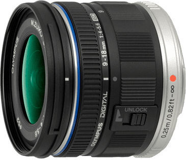 Olympus Crop Φωτογραφικός Φακός M.Zuiko Digital ED 9-18mm 1:4.0-5.6 Wide Angle Zoom για Micro Four Thirds (MFT) Mount Μαύρος