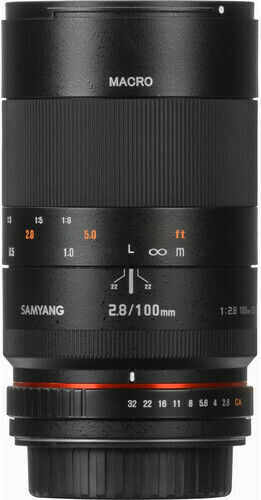 Samyang Full Frame Camera Lens 100mm f/2.8 ED UMC Telephoto / Macro for Canon EF Mount Black