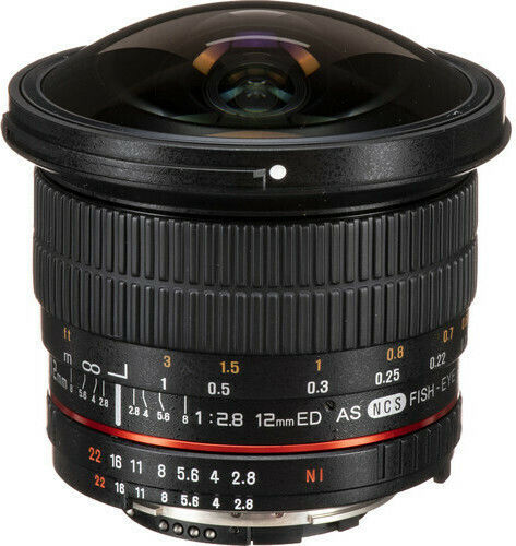 Samyang Full Frame Φωτογραφικός Φακός 12mm f/2.8 ED AS NCS (AE) Fisheye για Nikon F Mount Μαύρος