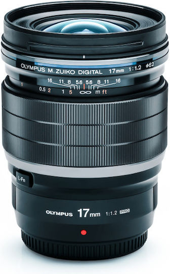 Olympus Crop Φωτογραφικός Φακός M.Zuiko ED 17mm f/1.2 PRO Wide Angle για Micro Four Thirds (MFT) Mount Μαύρος