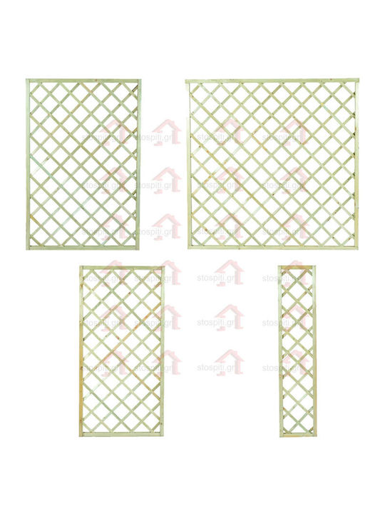 Spalier Garten Diagonale 12x12 aus Holz mit Rhombus Rasterdesign in Beige Farbe 90x180cm