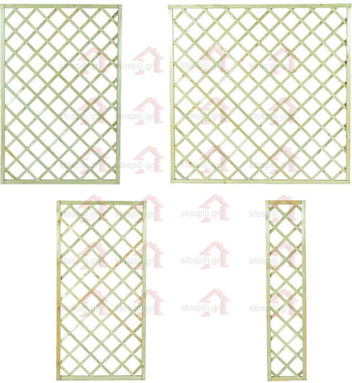 Grătar De Grădină Diagonal (12x12) Din Lemn Cu Design În Grilă Romb Bej 90x180cm