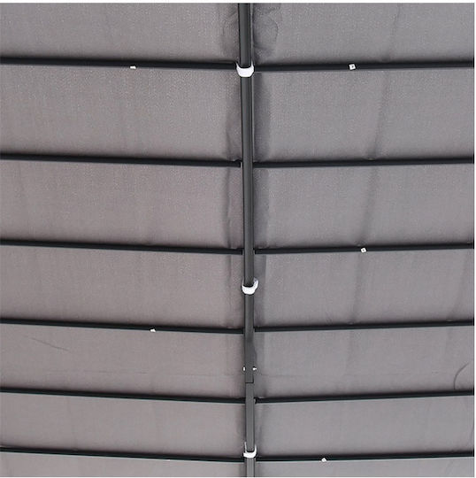 Pergolă De Grădină Din Metal Cu Tavan Gri 297x297x250cm
