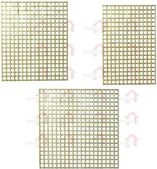 Trellis De Grădină Pentru Cățărare (6x6) Din Lemn Cu Design În Grilă Pătrat Bej 120x180cm
