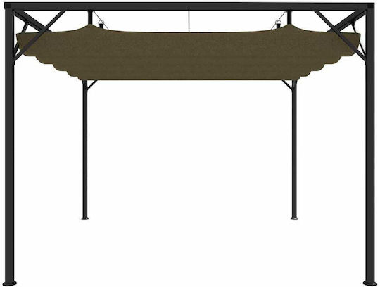 Garden Pergola from Metallic with Ceiling in Beige Colour 300x300x230cm
