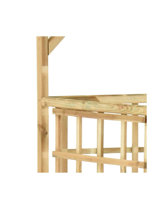 Garden Pergola from Wood with Square Grid Design in Beige Color 200x80x168cm