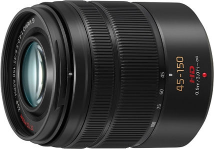 Panasonic Crop Kameraobjektiv Lumix G Vario 45-150mm f/4-5.6 ASPH Mega OIS Standard-Zoom für Micro Four Thirds (MFT) Mount Black