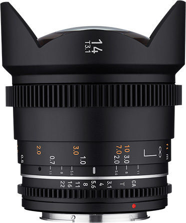 Samyang Crop Obiectiv Foto 14mm T3,1 VDSLR MK2 Unghi larg pentru Montura Canon RF Black