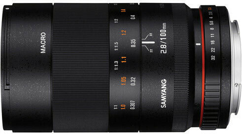 Samyang Crop Obiectiv Foto 100mm f/2.8 ED UMC Teleobiectiv / Macro pentru Montura Micro Patru Treimi (MFT) Black