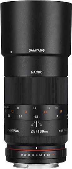 Samyang Crop Obiectiv Foto 100mm f/2.8 ED UMC Teleobiectiv / Macro pentru Montura Micro Patru Treimi (MFT) Black