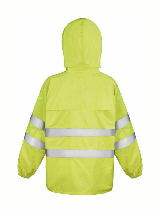 Result Safe-Guard Hi-Viz Waterproof and Windproof Work Suit with Reflective Tapes Yellow