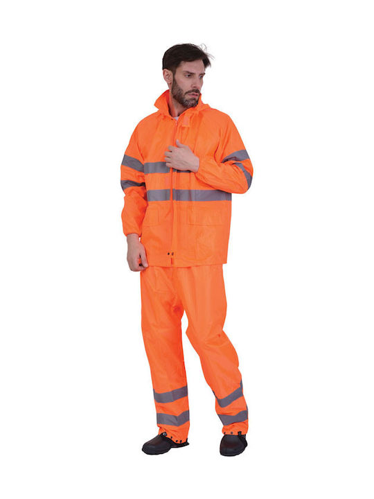 Ergo Waterproof and Windproof Work Suit with Reflective Tapes Orange