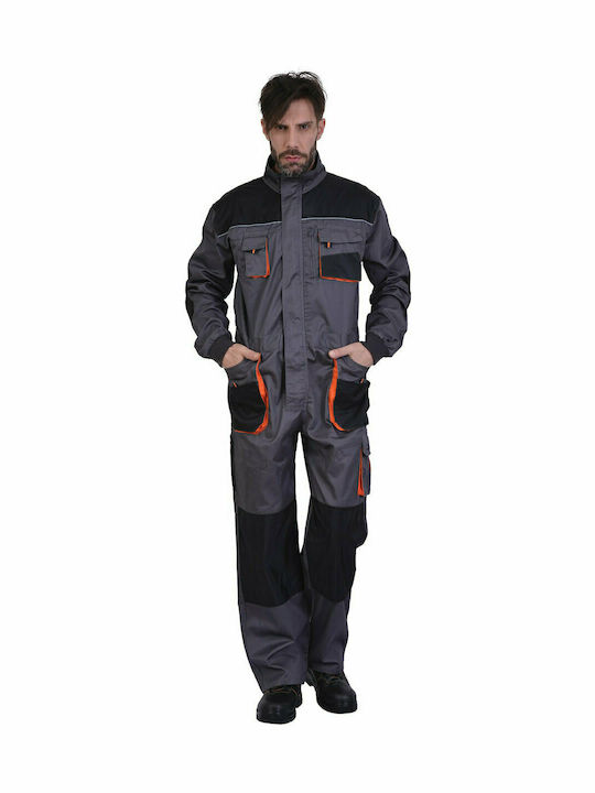Ergo Canvas Work Coveralls Dungarees Cotton Gray