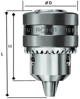 Rohm 072831 Τσοκ με Κλειδί Μεταλλικό B22 5,0-20mm