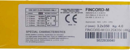 Oerlikon Fincord-M Electrodes 3.25mm x 350mm 4kg 502203
