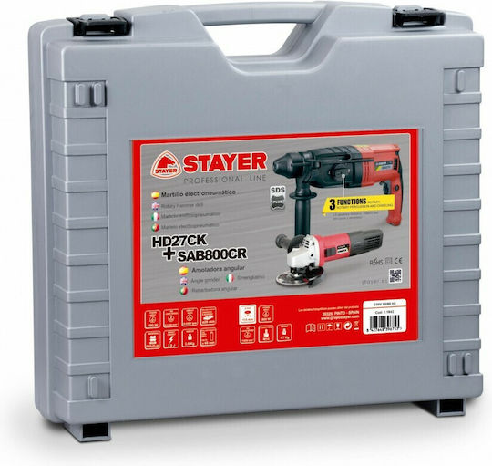 Stayer HD27C + SAB800CR Κιτ Σετ Εργαλείων Ρεύματος 810W με Θήκη