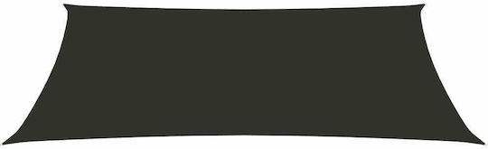 vidaXL Rectangular Shade Sail Black With Hoop & with PU Coating 3x6m