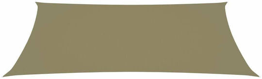 vidaXL Rectangular Umbrela Sail Bej Cu cerc & cu strat PU 3x6m