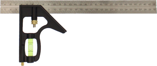 Kreator Carpenters Steel Angle Ruler with Spirit Level 30cm