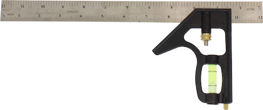 Kreator Carpenters Steel Angle Ruler with Spirit Level 30cm