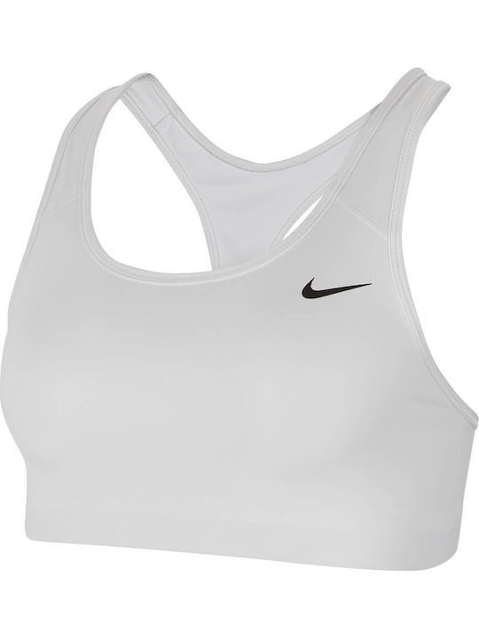 Swoosh Γυναικείο Αθλητικό Μπουστάκι Λευκό με Επένδυση & Ελαφριά Ενίσχυση