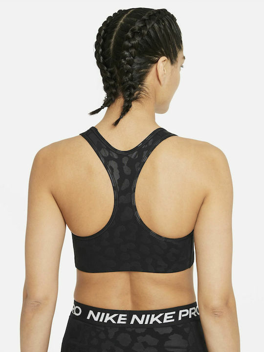 Nike Pro Swoosh Γυναικείο Αθλητικό Μπουστάκι Μαύρο με Επένδυση