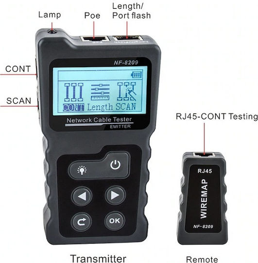 Noyafa NF-8209 Tester Καλωδίων Δικτύου RJ45 Ψηφιακό