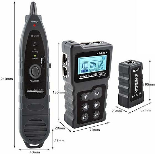 Noyafa NF-8209 Tester Καλωδίων Δικτύου RJ45 Ψηφιακό