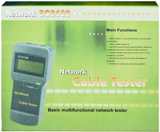 SC-8108 Tester Καλωδίων Δικτύου RJ45 Ψηφιακό