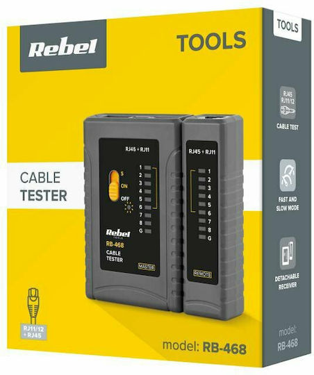 Rebel RB-468 Tester Καλωδίων Δικτύου RJ45 / RJ12 / RJ11