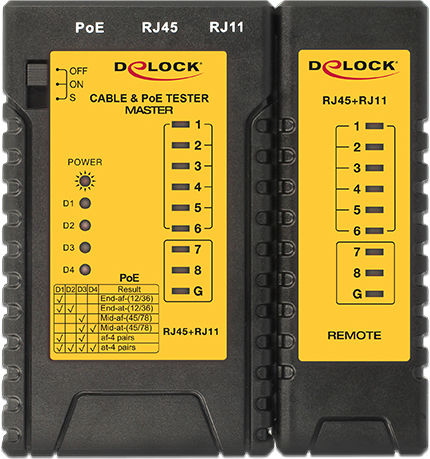 DeLock 86107 Tester Καλωδίων Δικτύου RJ45 / RJ12